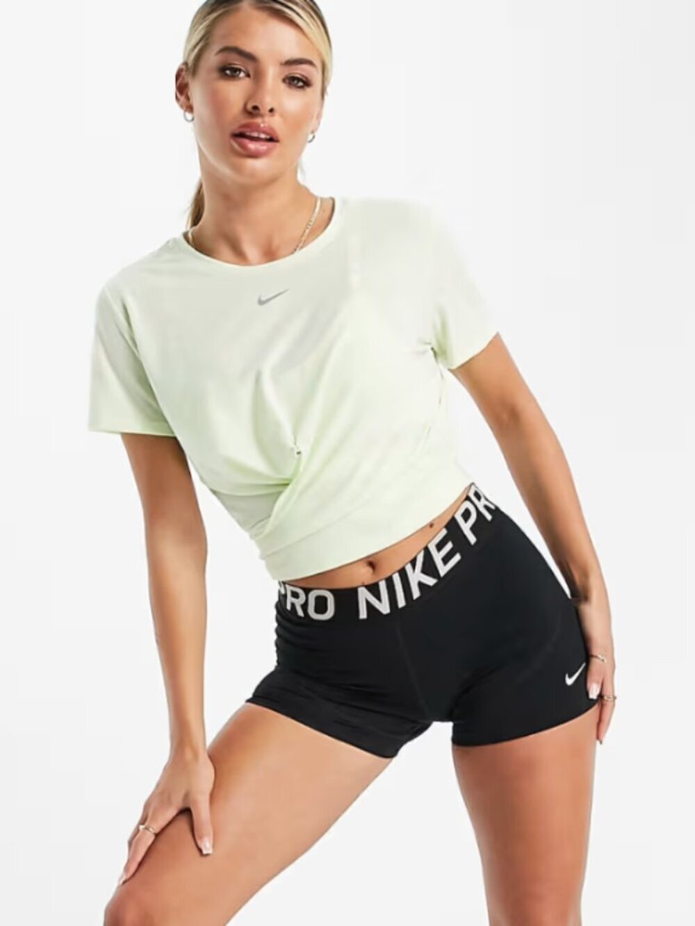 Nike One Luxe Twist Front Short Sleeve Tee